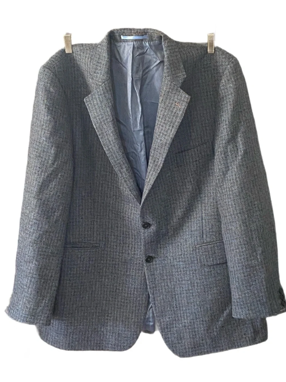 Thomas Pink Gray Brown & Blue Plaid Wool Sport Coat 50 R